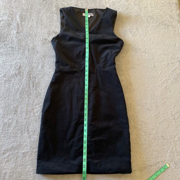 Helmut Lang Dress Womens 4 Black Velveteen Full Size Zip LBD Cocktail Evening - Picture 9 of 9